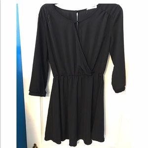 Black Lush Wrap Mini Dress