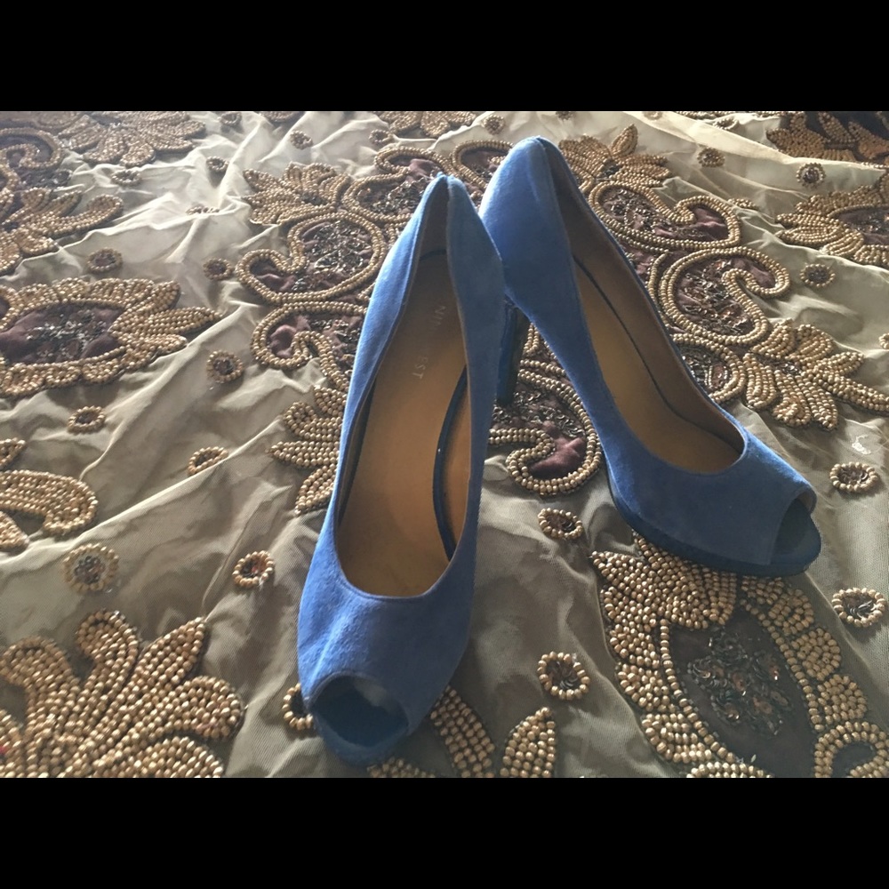 Blue "suede" shoes