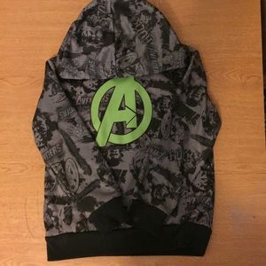 Avengers Hoodie Boys XS Grey Black Green