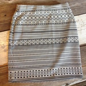 Black and white patterned skirt