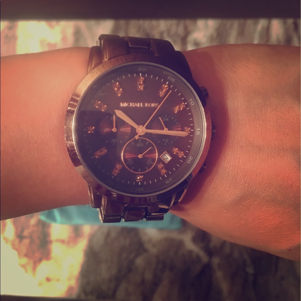 Brown big faced Michael Kors watch