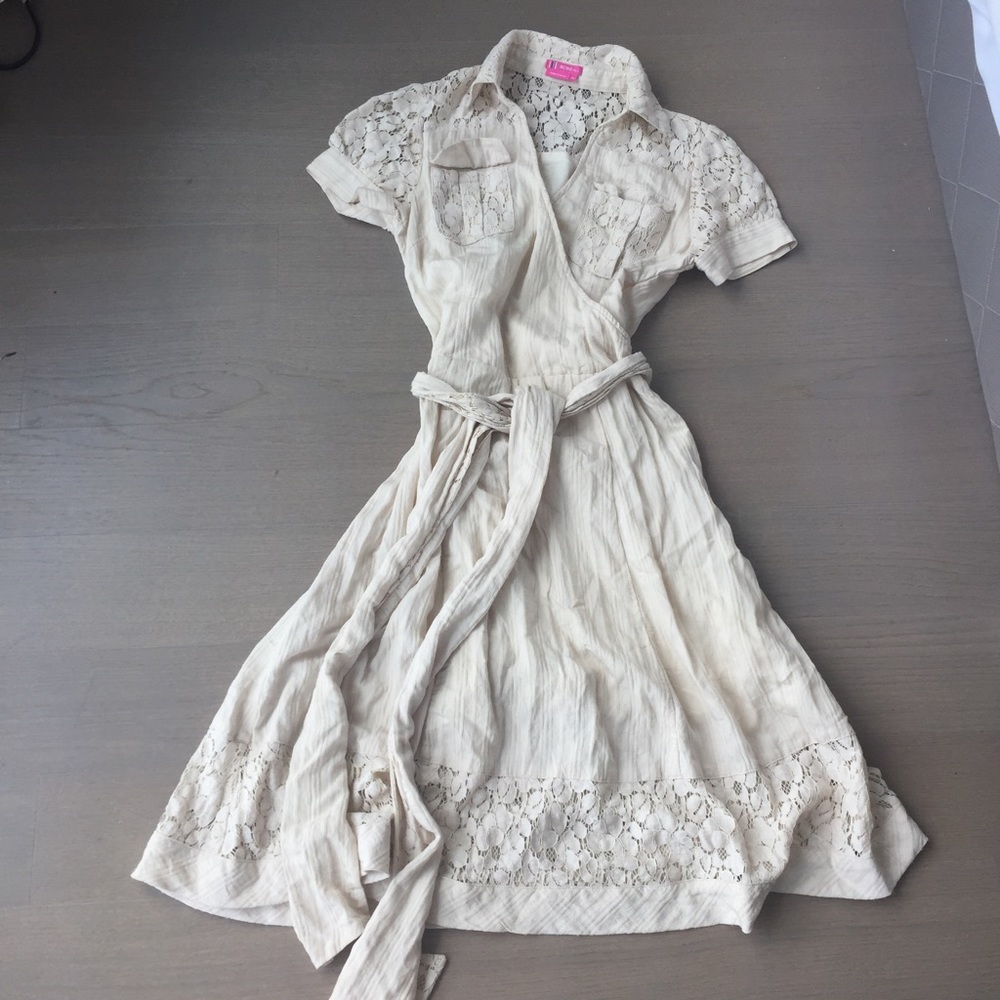 BCBGirls lace wrap shirt dress