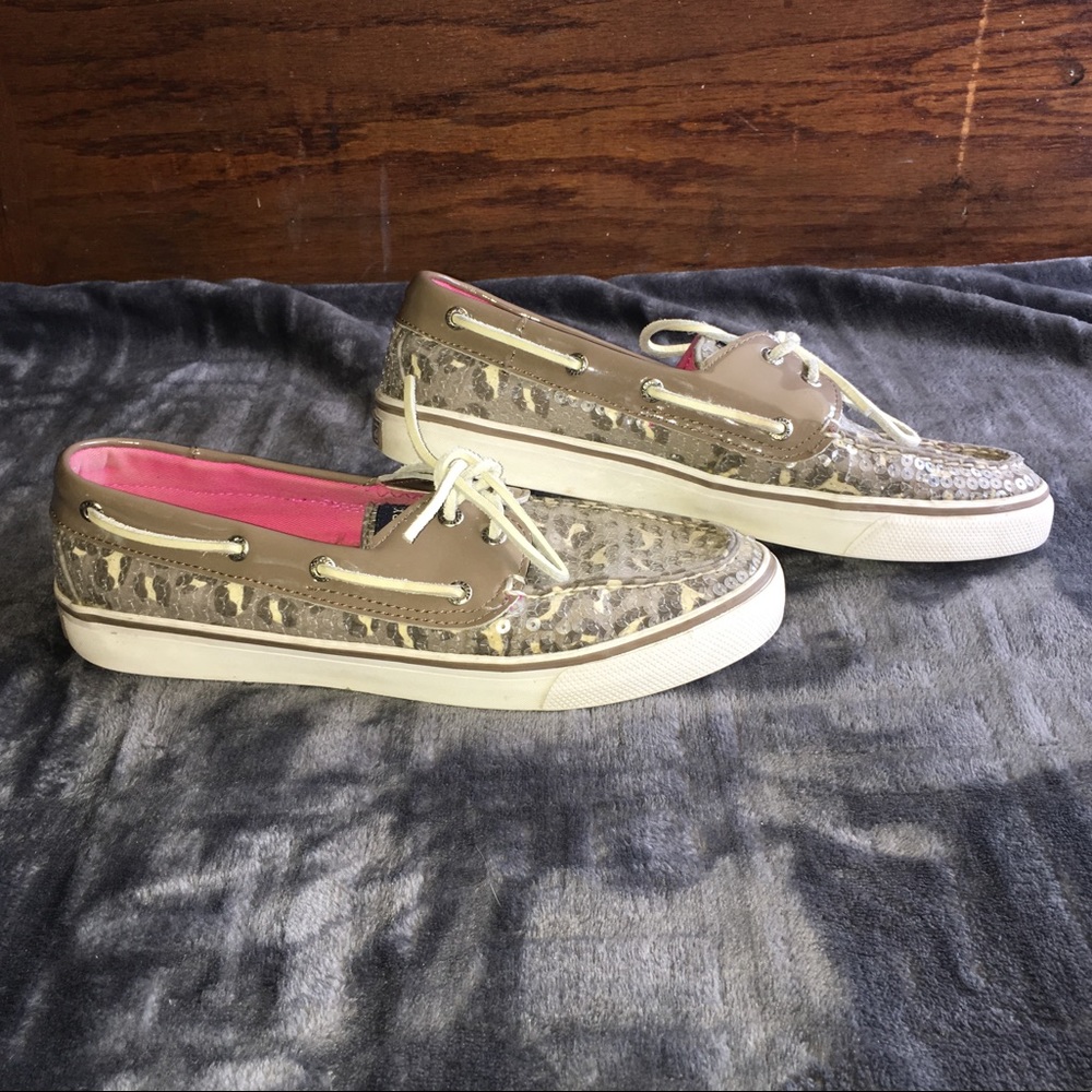 Cheetah Sequin Sperry Top Sider