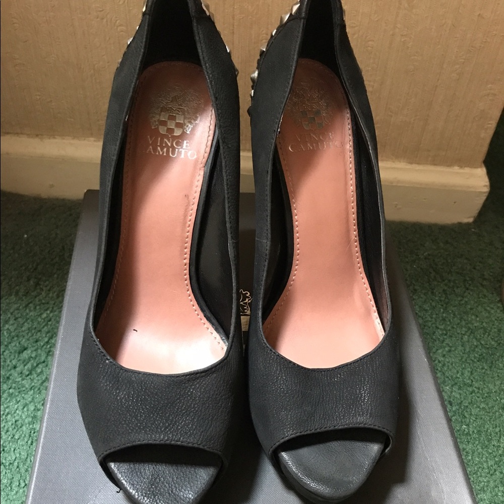Vince Camuto Studded Peep Toe Heels