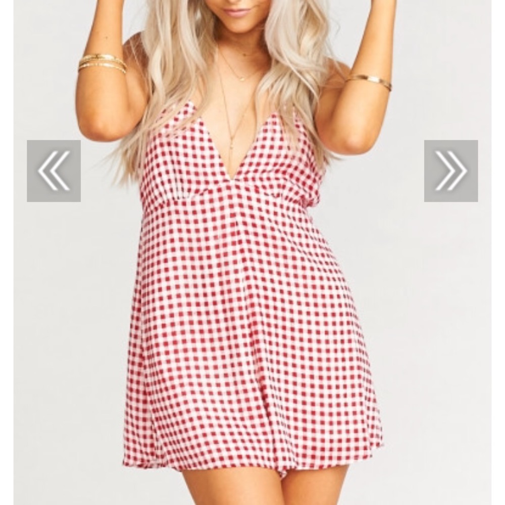 NWT Never worn gingham Romper Show me your mumu