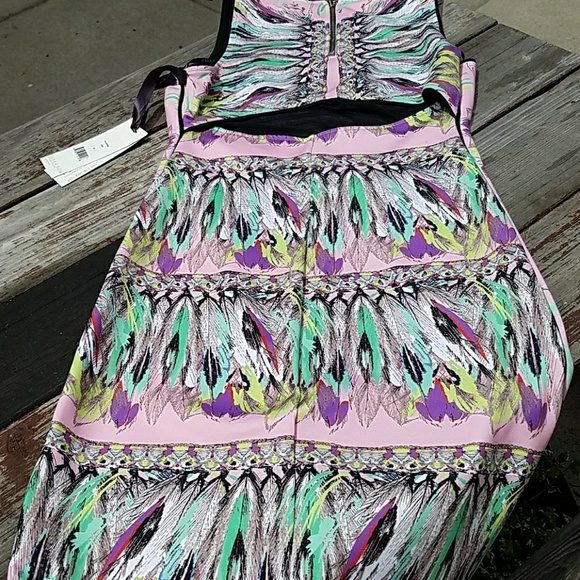 * NWT Hale Bob Pink Feather Dress w/ Back Cutout - Picture 7 of 8
