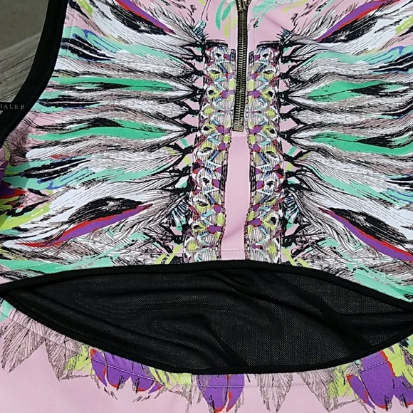 * NWT Hale Bob Pink Feather Dress w/ Back Cutout - Picture 8 of 8