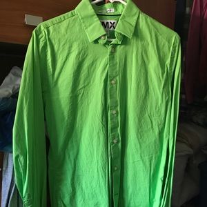 Express Extra Slim Fit Green Dress Shirt