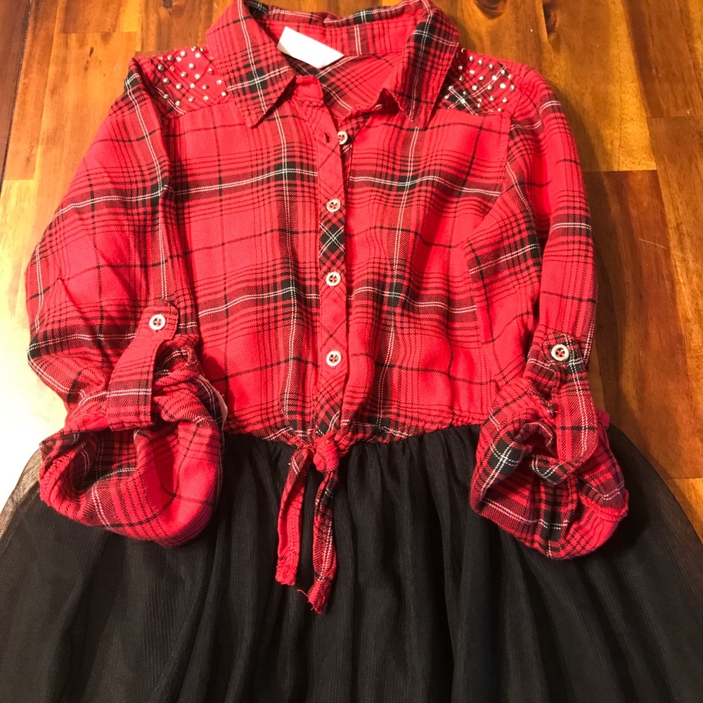 Justice 💗 Red plaid dress