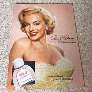 vintage marilyn monroe metal sign. negotiable