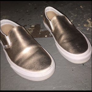 Metallic Rose Gold Slip on VANS