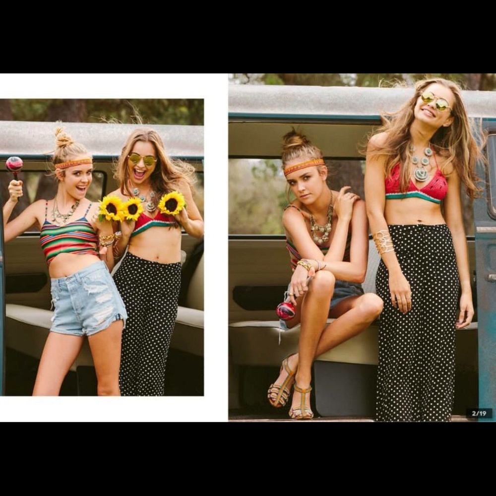 LF black and White Wide Leg Pants
