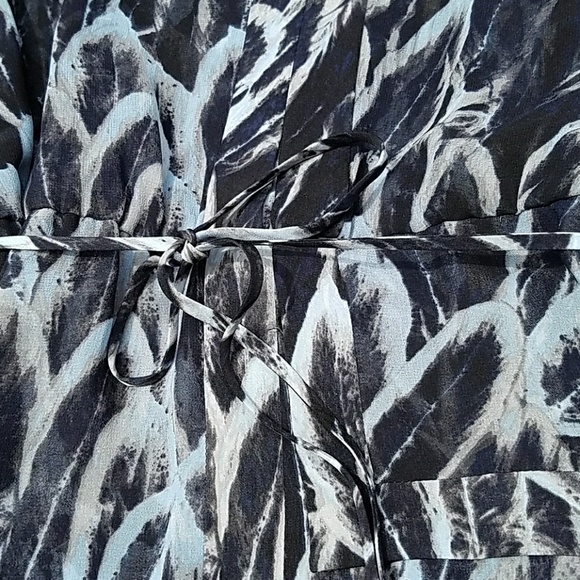 * NWT Halston Heritage Navy Print Asymmetrical Dress - Picture 5 of 8
