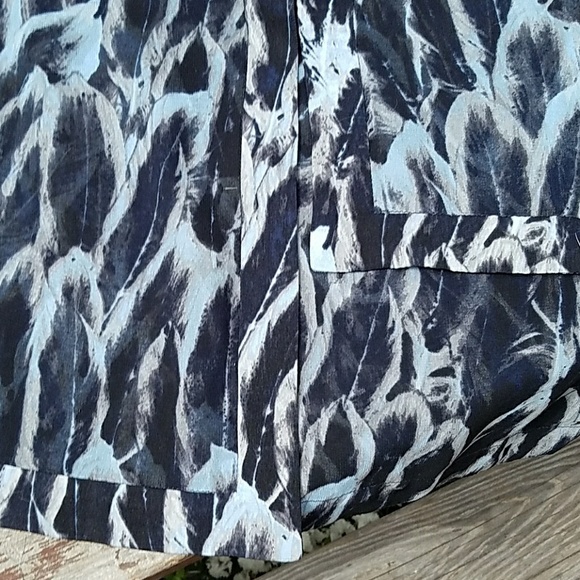 * NWT Halston Heritage Navy Print Asymmetrical Dress - Picture 6 of 8