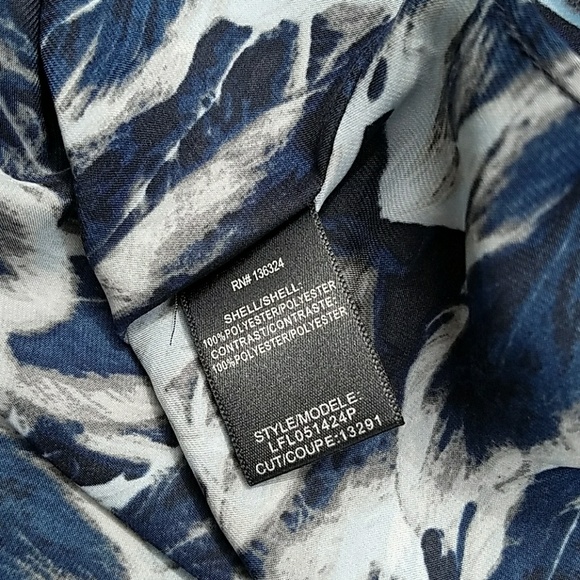 * NWT Halston Heritage Navy Print Asymmetrical Dress - Picture 8 of 8