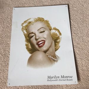 vintage marilyn monroe metal sign. negotiable