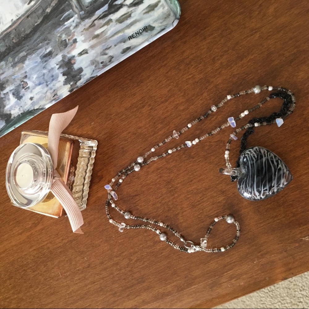 2 for $10! Black and White Beaded Necklace