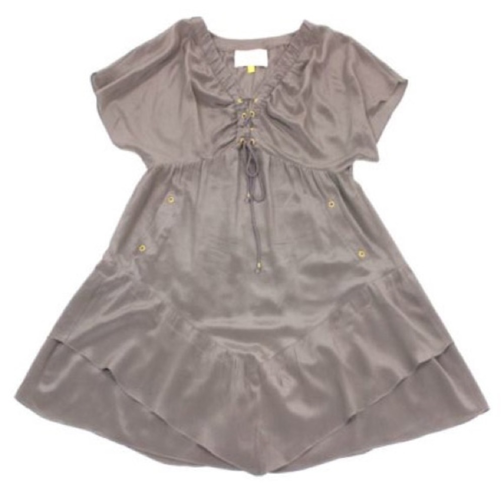 Leifsdottir Lace Up 100% silk dress Size 8