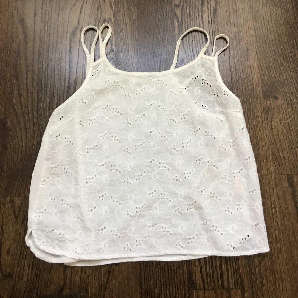 White lace crop top