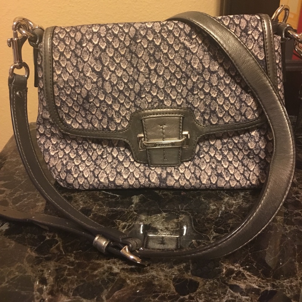 Coach Grey & tan Crossbody