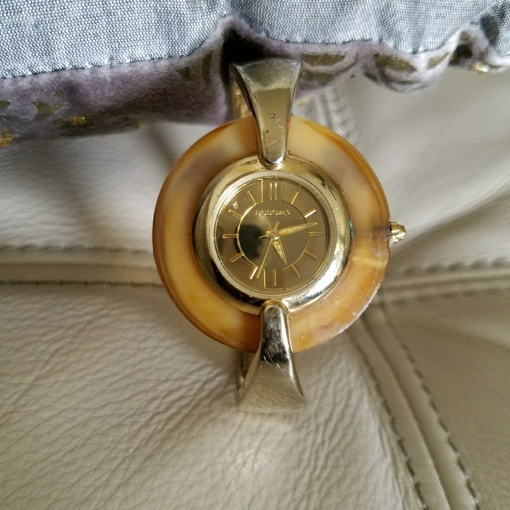 bcbg maxazria tortoise shell and gold tone watch
