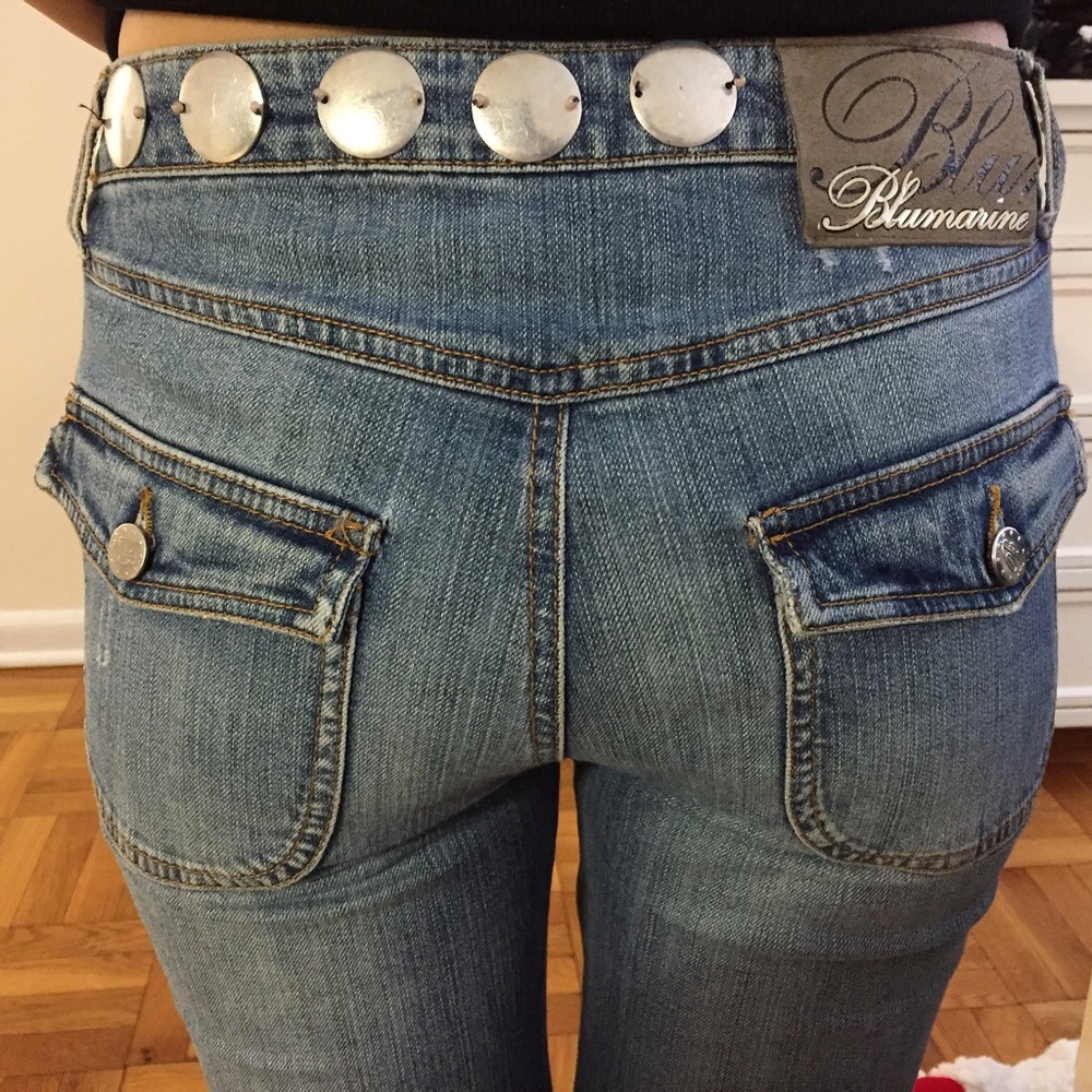SOLD Blumarine Vintage Jeans with Silver Discs - Picture 4 of 8
