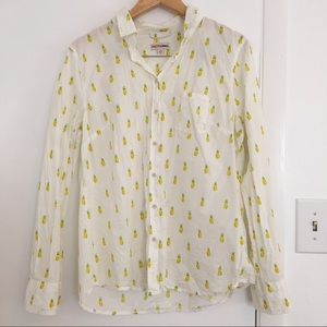 Merona Pineapple Button Up shirt sz Large