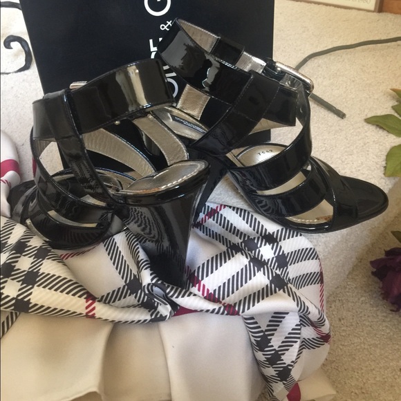DOLCE & GABBANA PATENT LEATHER SANDAL 4” HEEL ELEGANT LUXURY NEW IN BOX SZ 7 1/2 - Picture 2 of 8
