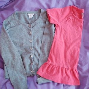 Girl's cardigan and fancy tee, size 6