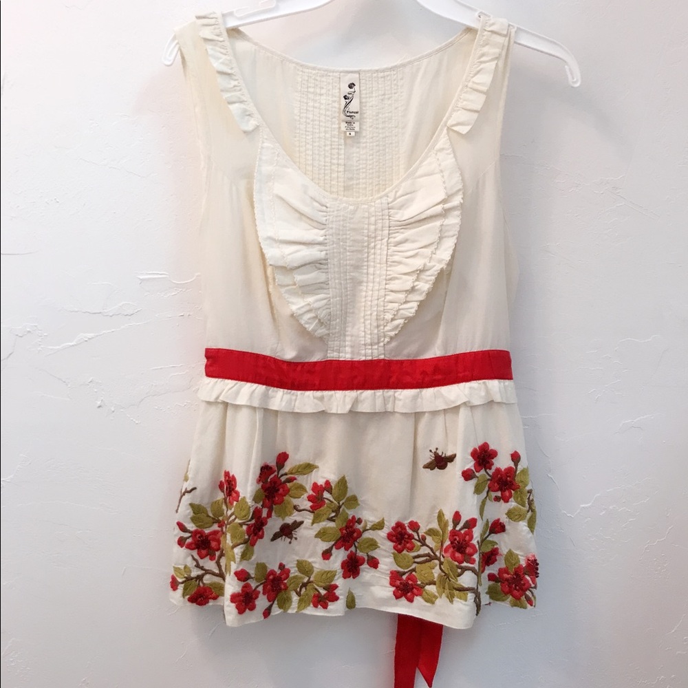 Anthropologie Floreat embroidered top