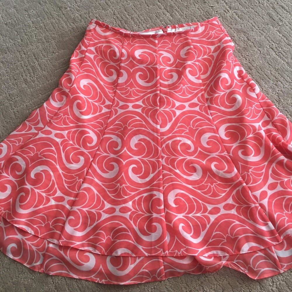 Tahari orange/ white skirt