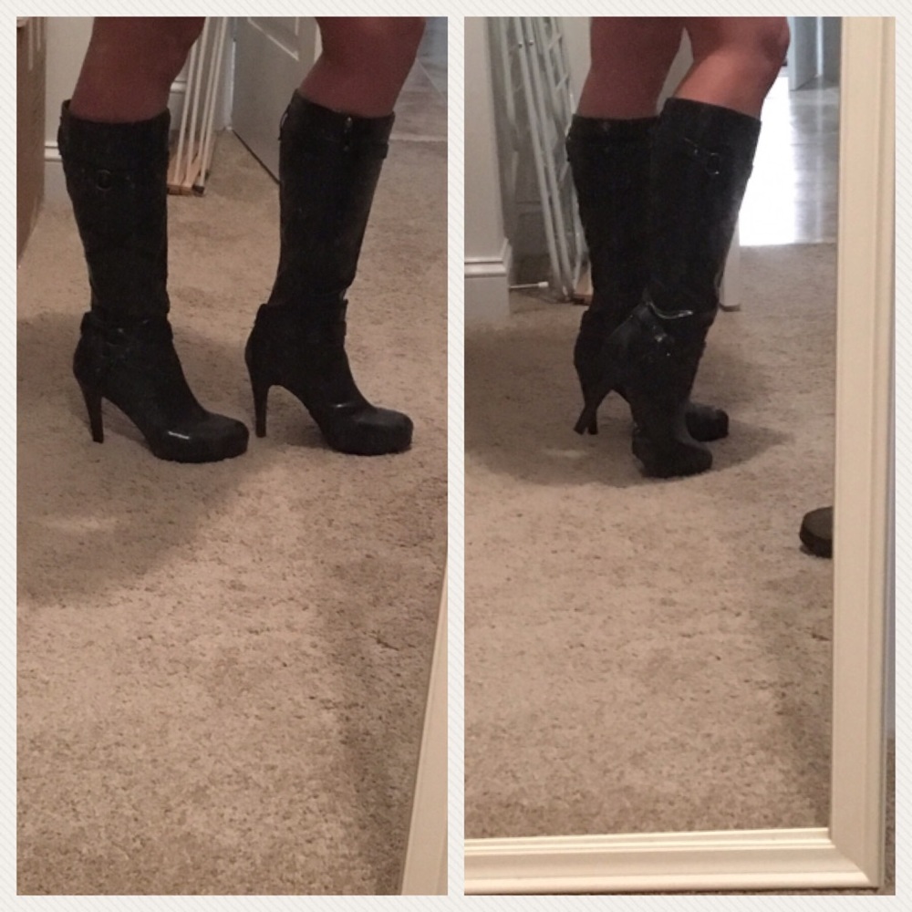 Tall Black Boots - Model Pic