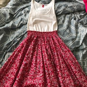 White and pink floral dress