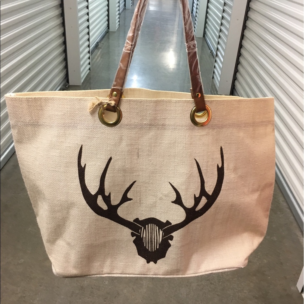 Canvas tote with antlers 🦌