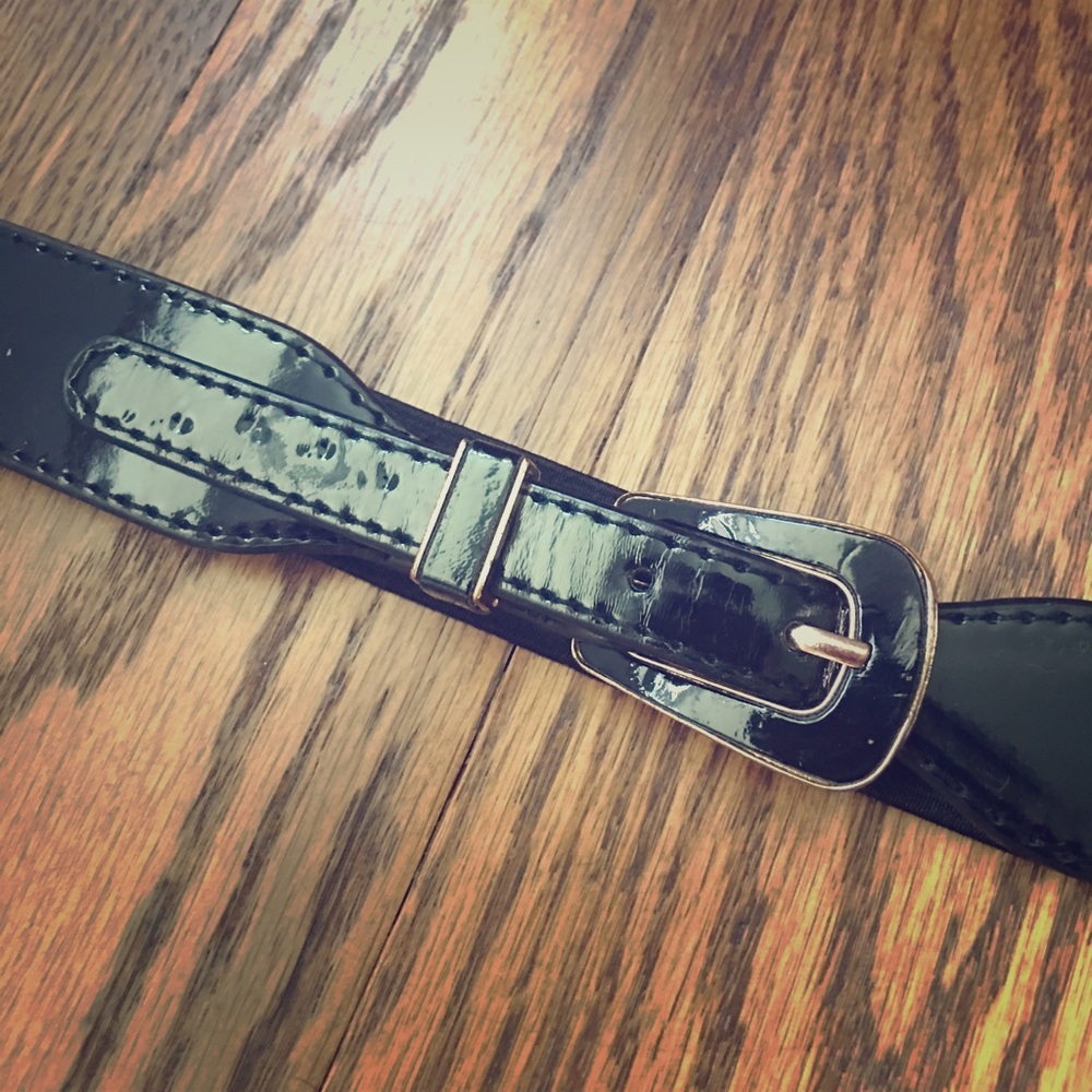 Black OS belt with gold accents