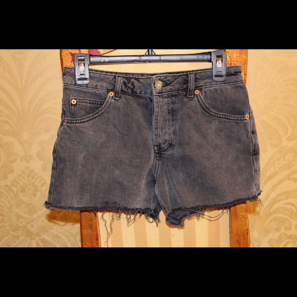 Topshop Moto Ashley Black Denim Shorts UK 6 US 2