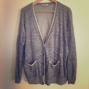 Madewell lightweight linen knit varsity cardigan