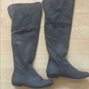 Womens Grey Knee High Boots