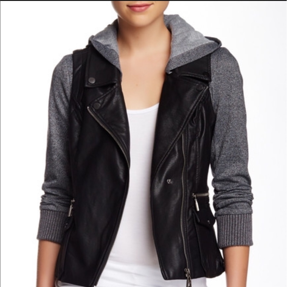 BNCI by BLANC Noir Vegan leather Moto jacket.