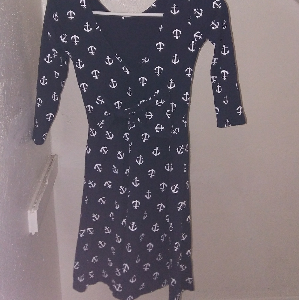 Rue 21 Navy Blue Anchor Dress with Bow