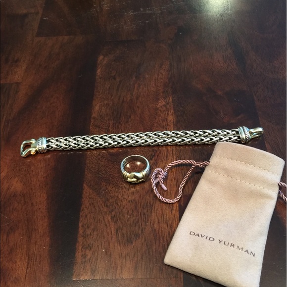 David Yurman Gold & Diamond Cable Bracelet | Enjoy Free Shipping David Yurman bracelet and matching ring