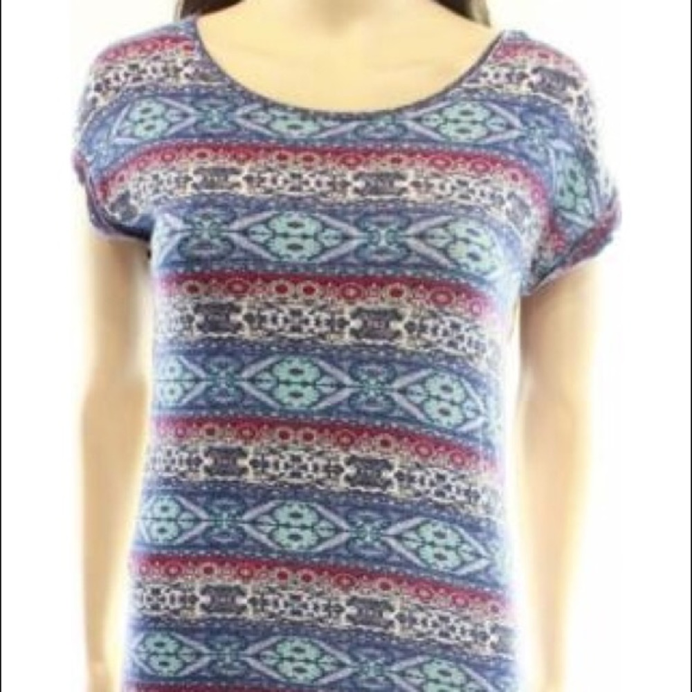 Blue high low zipper top