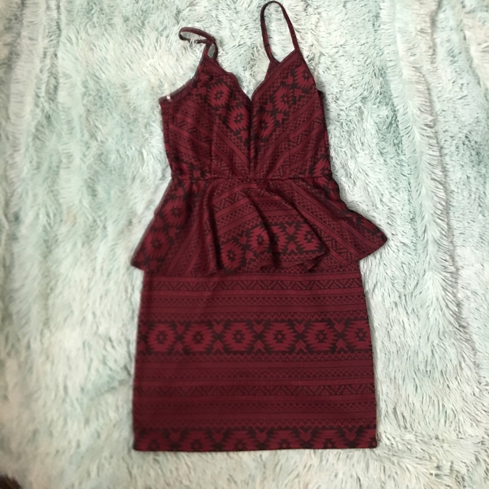 Tribal print peplum dress | Necessary Clothing