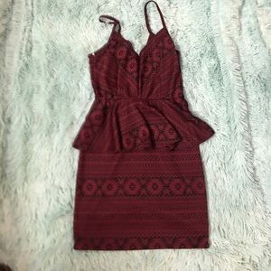 Tribal print peplum dress | Necessary Clothing