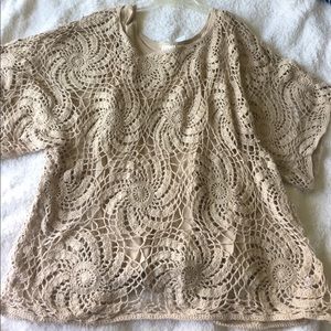 Denim 24/7 Crotchet Top & Roaman's Tank size L