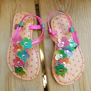 Joe Boxer Glitter Flower Flip Flops