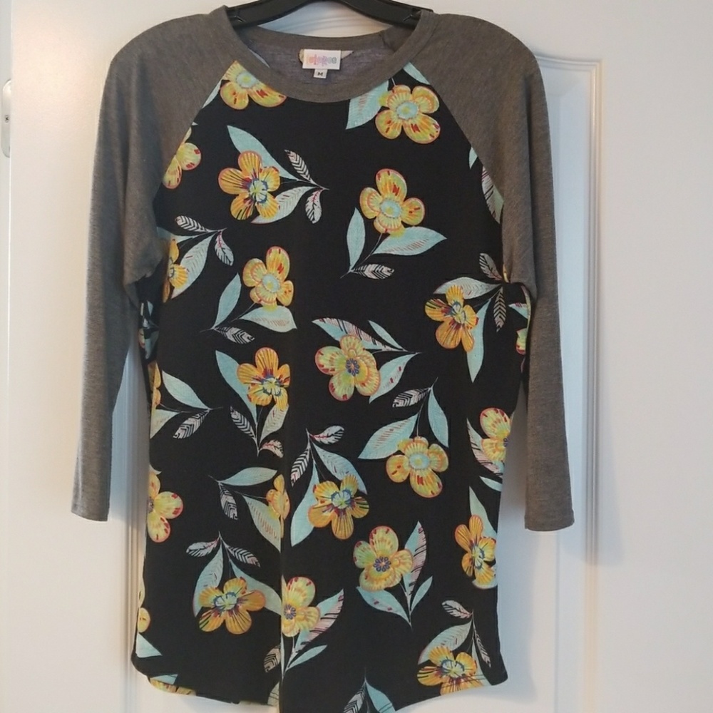 Lularoe Randy Flowered w/Solid Sleeves
