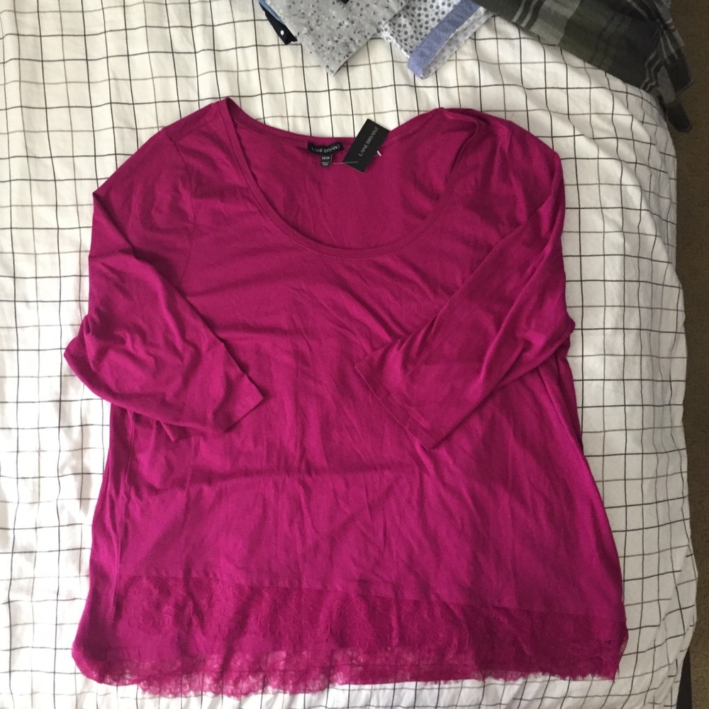 SALE New LANE BRYANT Size 26/28 Lace Hem Sleeves - Picture 7 of 7