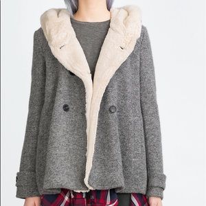 Zara Warm Gray Coat Jacket