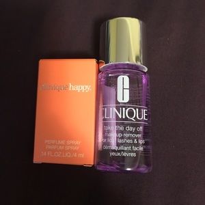 Clinique happy and makeup remover minis!